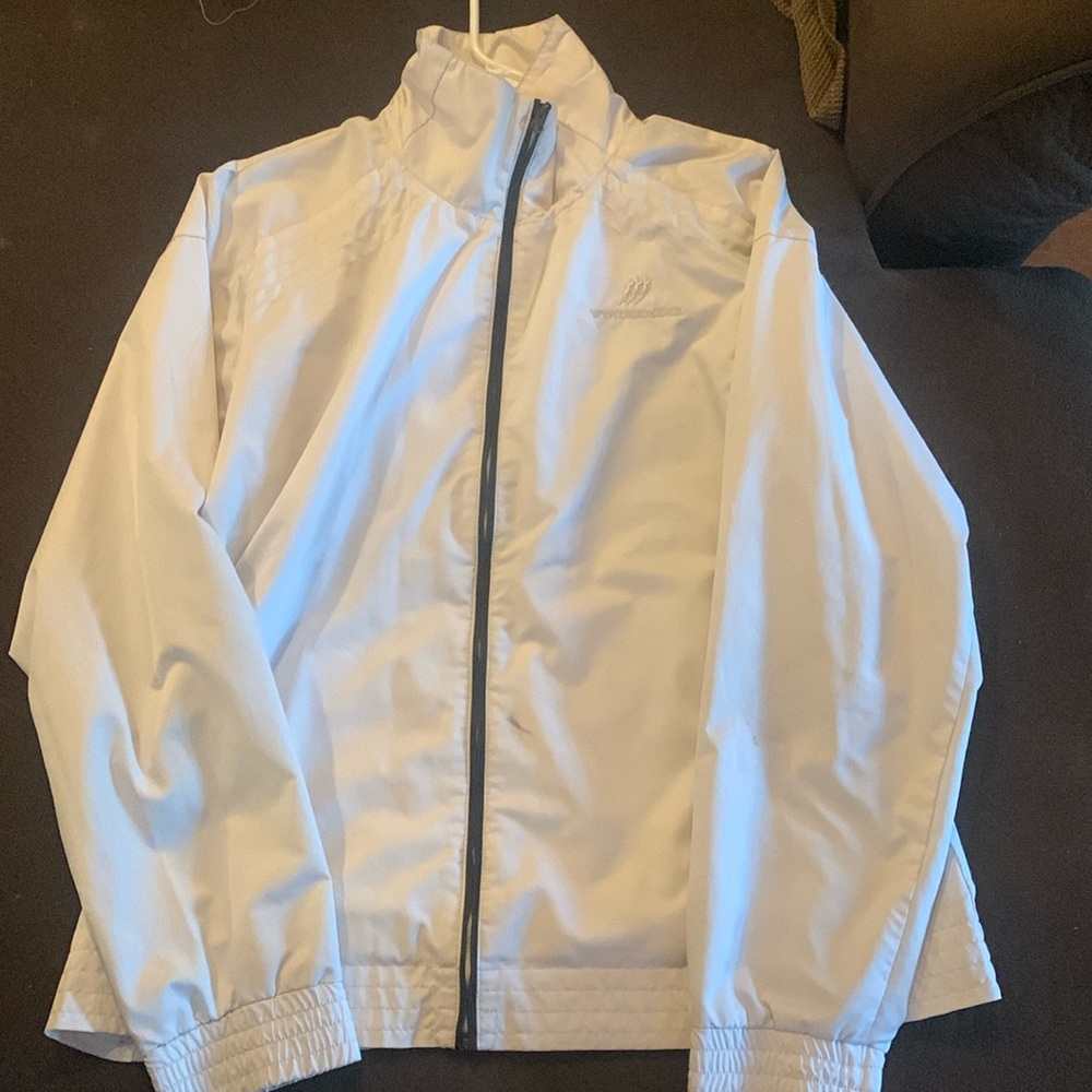 White Adidas wind breaker